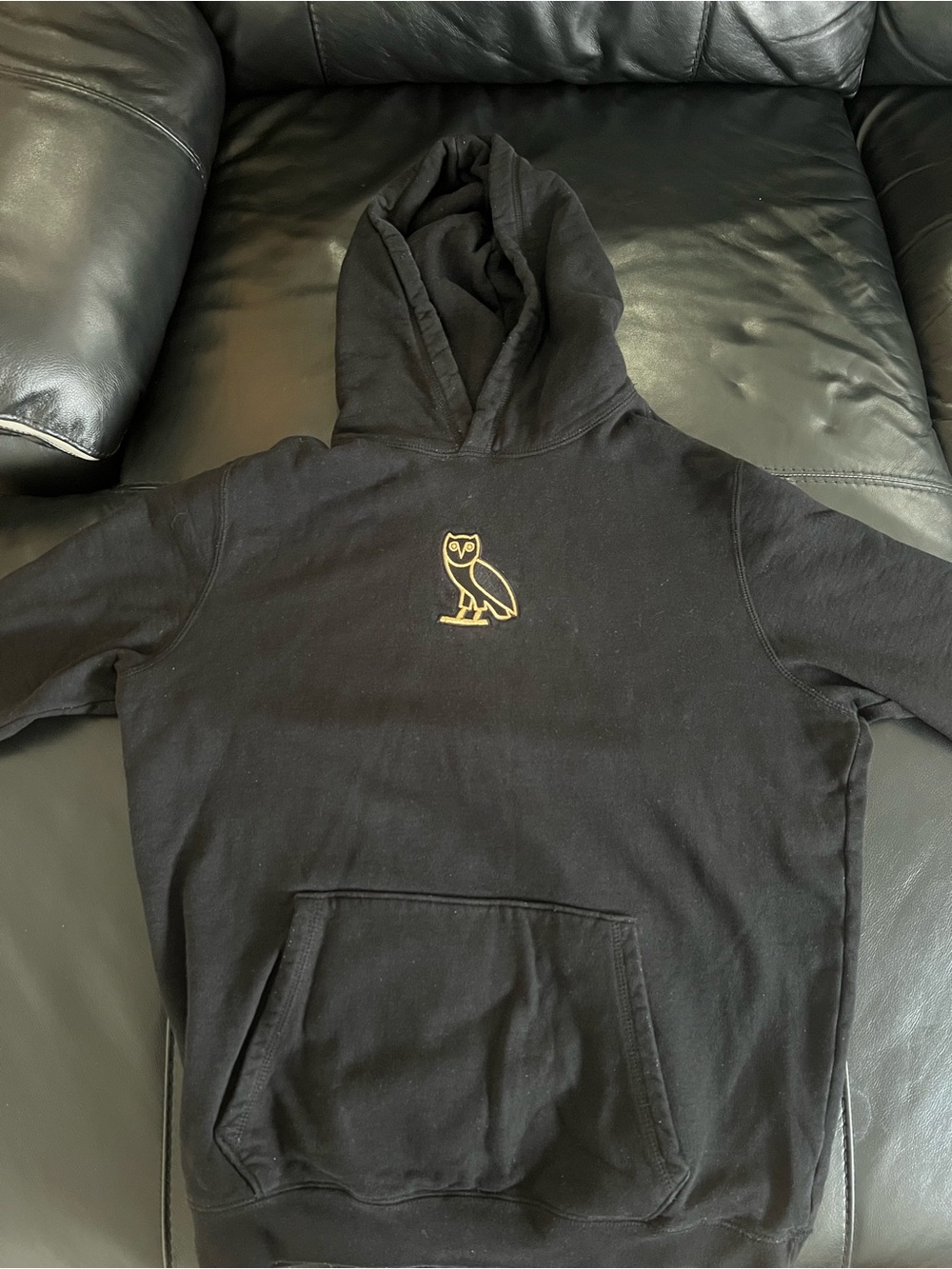OVO Black Hoodie with Gold Owl Emblem
